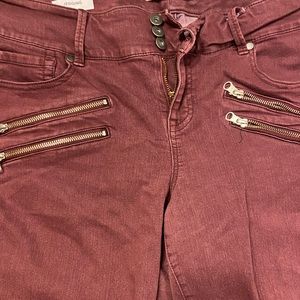 Burgundy jeans